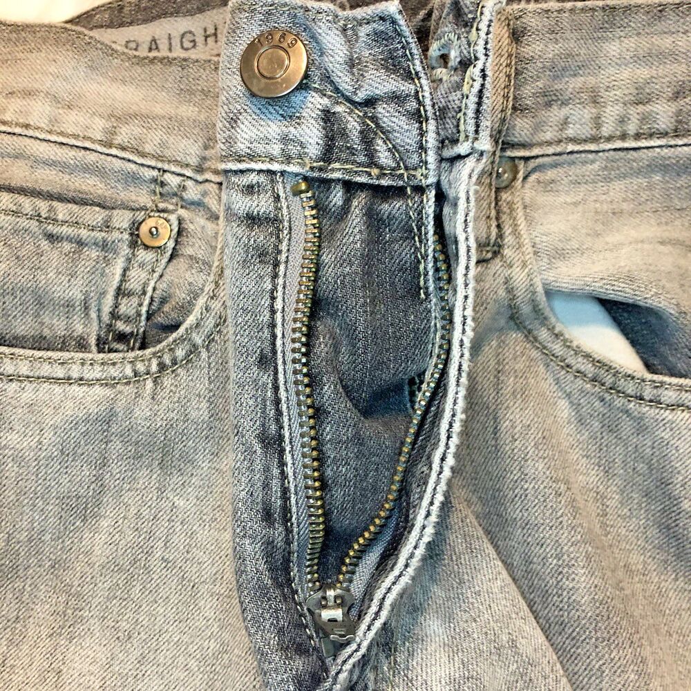 Gap Mens Straight Jean 1969 Light Gray Faded Ringspun Denim 100% Cotton 30 x 30 - Picture 4 of 8